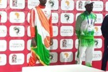 Jeux Africains 2019 : cérémonie de remise de médailles taekwondo +87 kg
