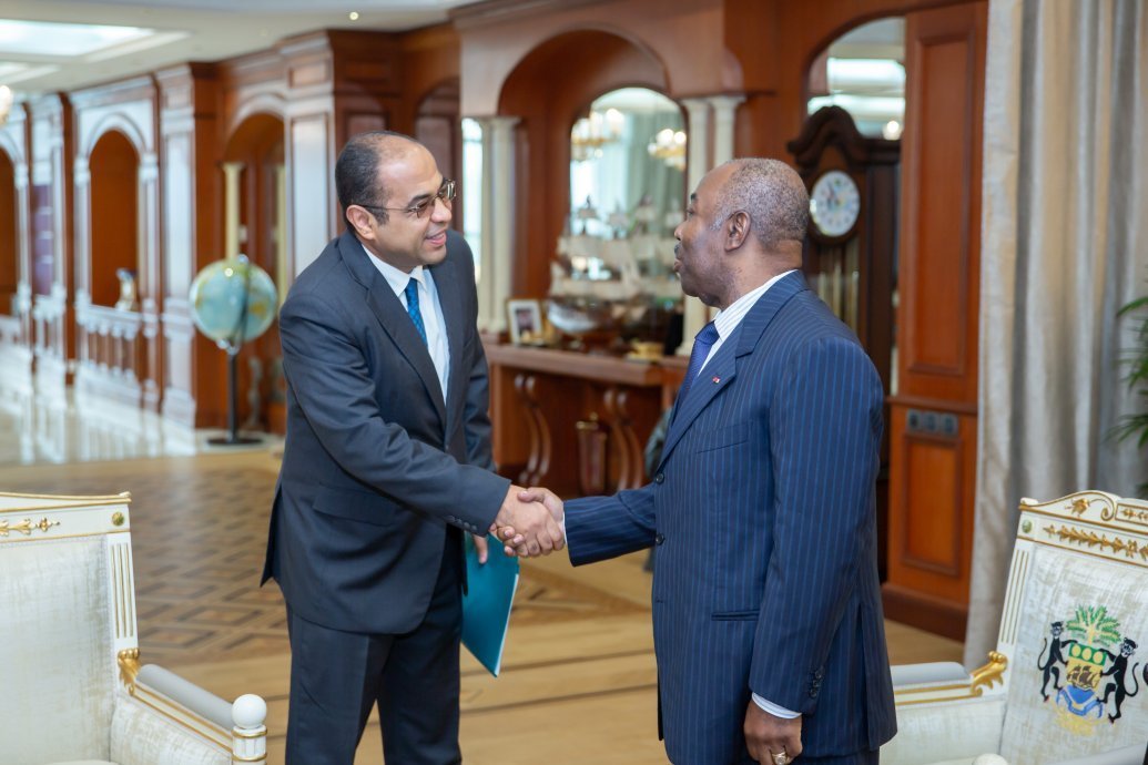 Ali Bongo échange avec l’ambassadeur d’Egypte Ahmed Bakr
