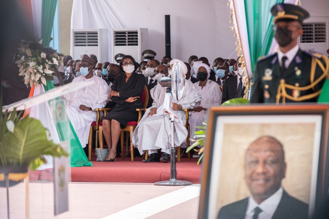 Ossouka Raponda aux obsèques de l’ancien Premier ministre ivoirien Hamed Bakayoko
